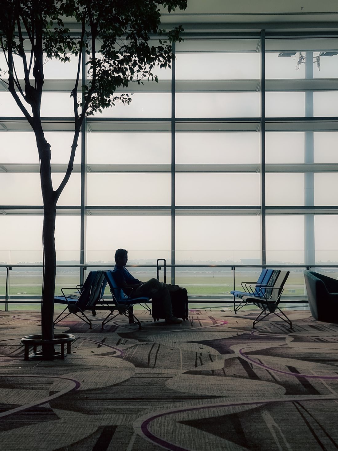 Joe with his suitcase