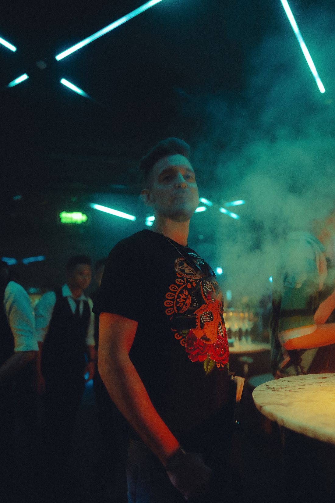 Joe alone at the club